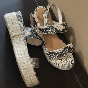 Snakeskin Platform Sandal- Size 10